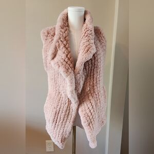 Love Token Women's Pink Faux Fur Vest Sz M